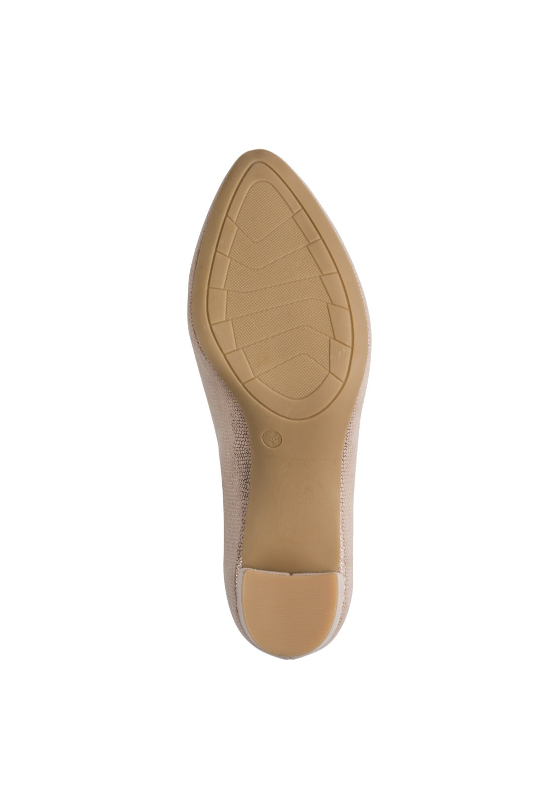Jana Shoes Low Heel Metallic Court Shoe - Beige Metallic 5 Shaws Department Stores