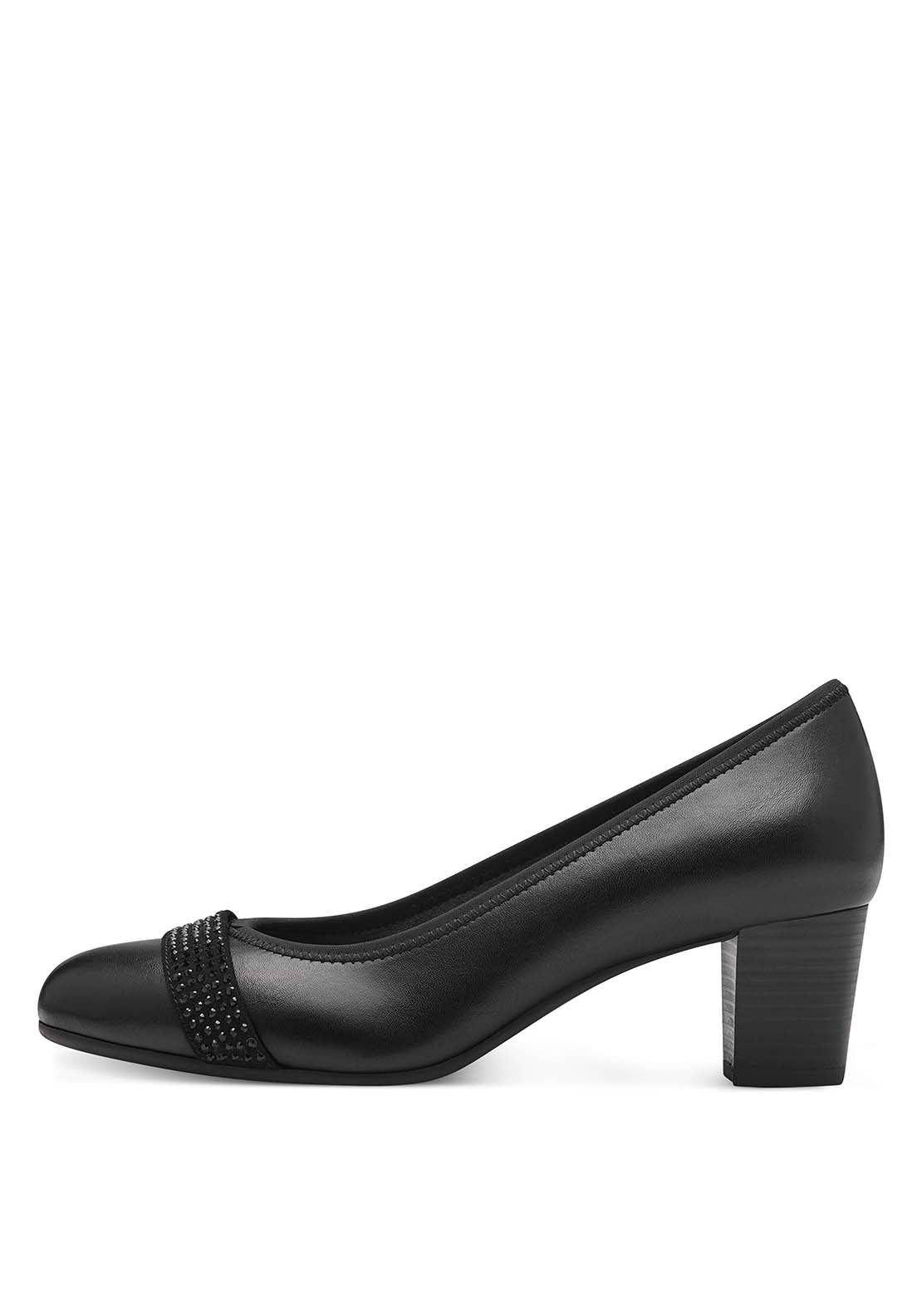 Jana Ladies Court Heel Shoe - Black 1 Shaws Department Stores