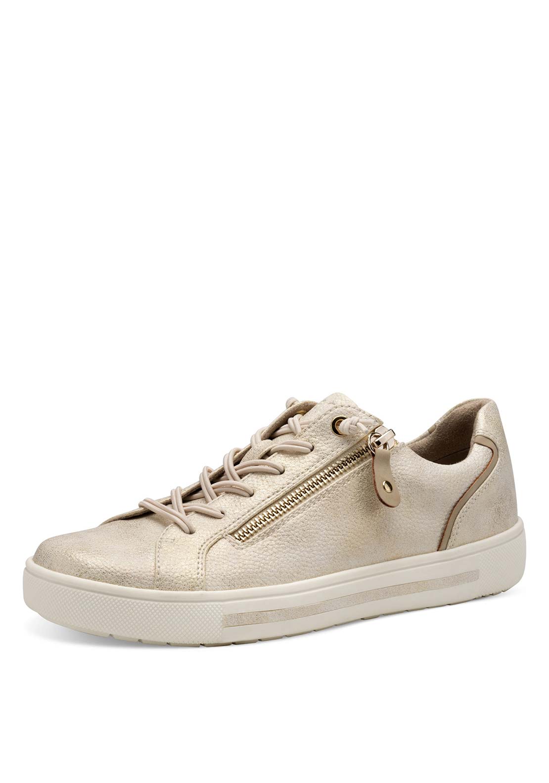 Jana Ladies Lace Up Shoe - Cloudy Gold 1 Shaws Department Stores