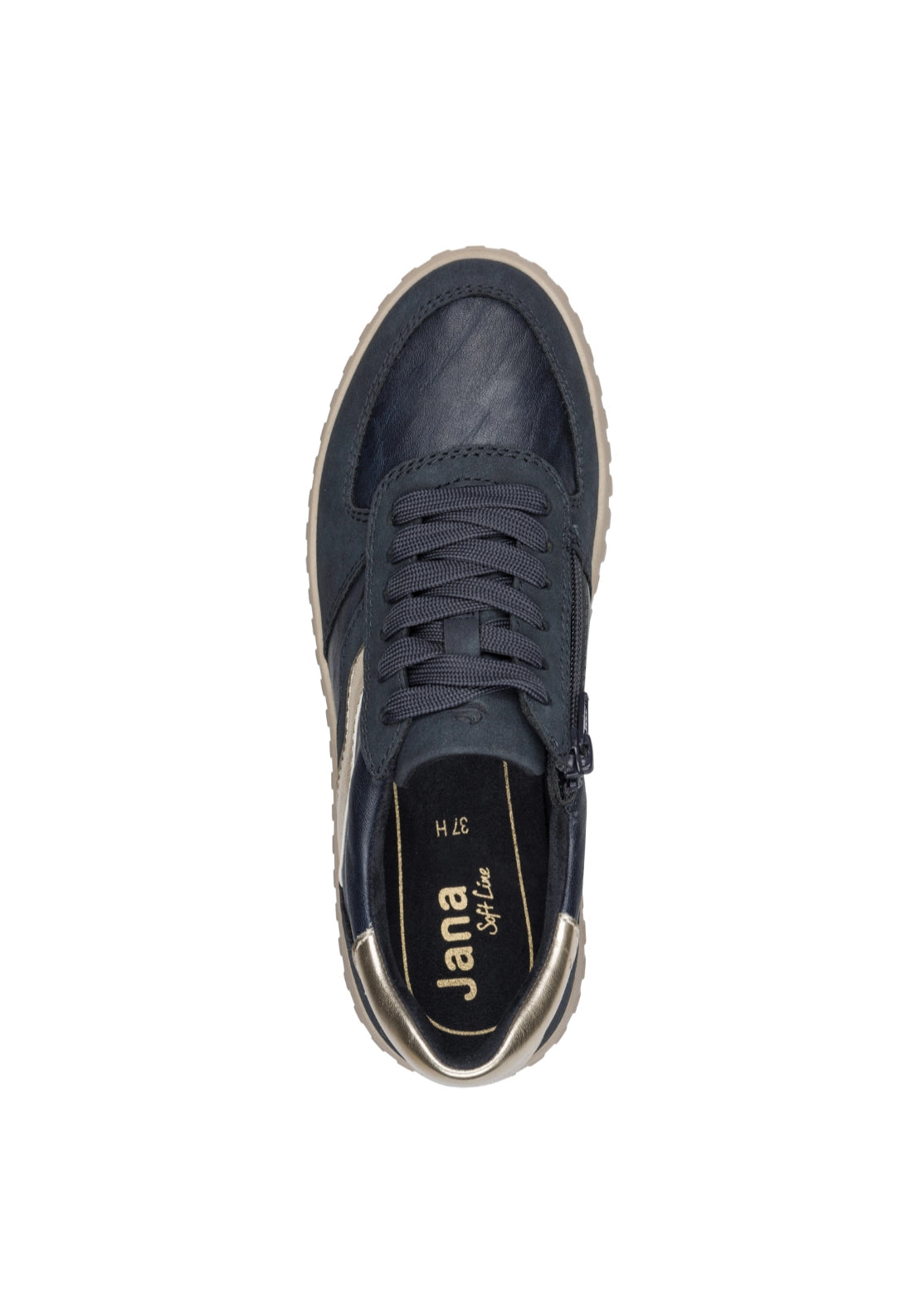 Chunky Sole Trainer - Navy/gold