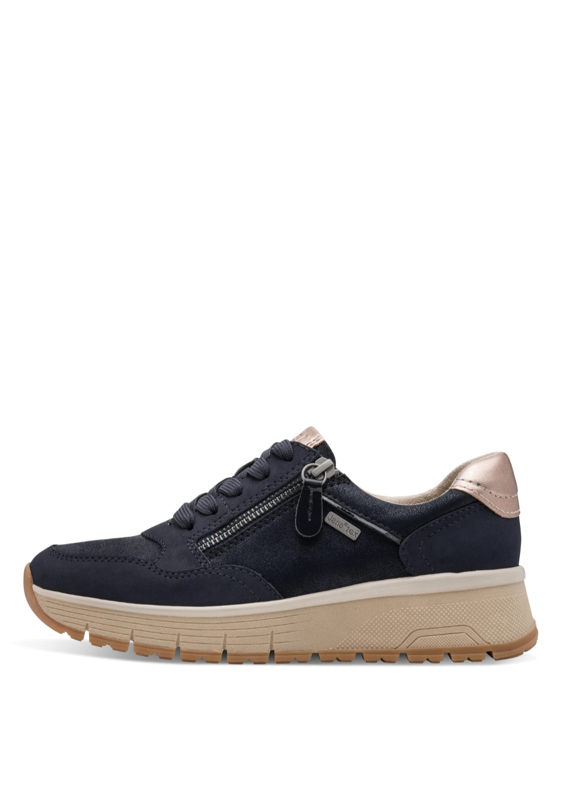 Soft Lace Up Work Trainer - Navy