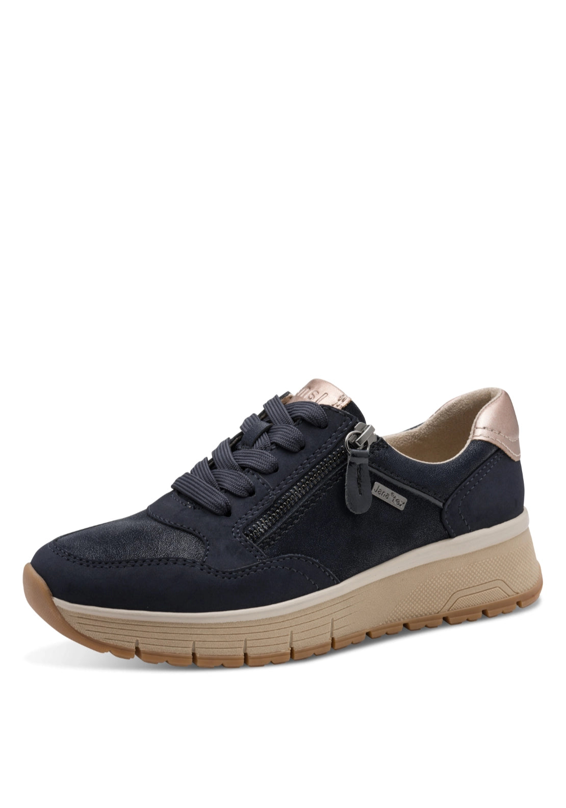 Soft Lace Up Work Trainer - Navy
