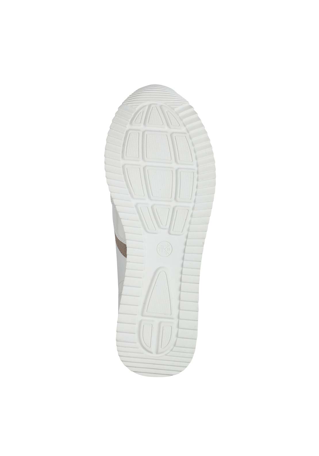 Jana Ladies Lace Up Shoe - White / Rose Gold 5 Shaws Department Stores