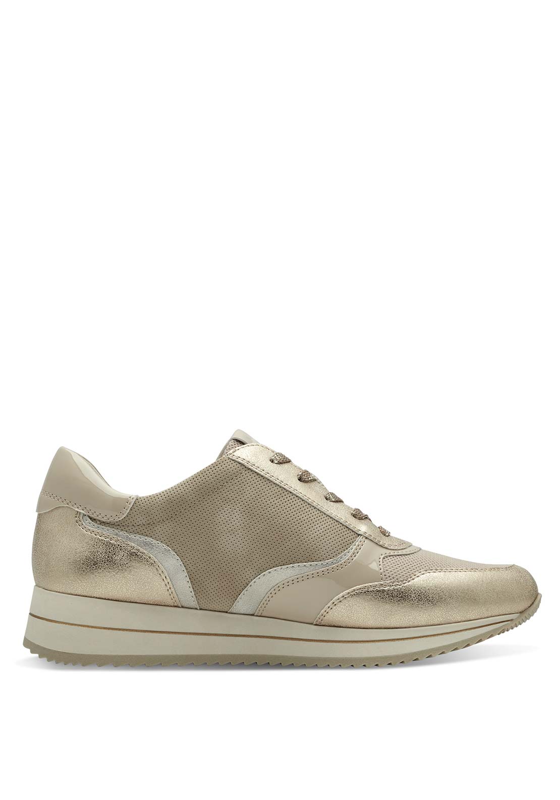 Jana Ladies Lace Up Shoe - Beige 4 Shaws Department Stores