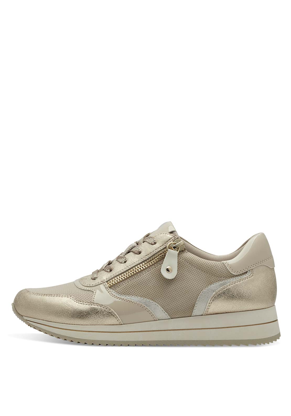 Jana Ladies Lace Up Shoe - Beige 2 Shaws Department Stores