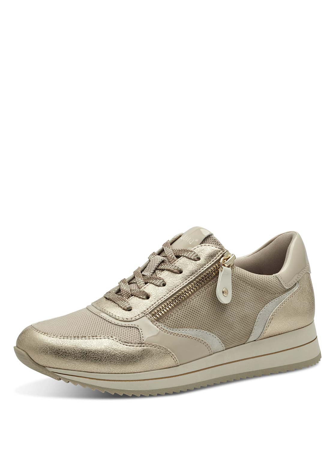 Jana Ladies Lace Up Shoe - Beige 1 Shaws Department Stores