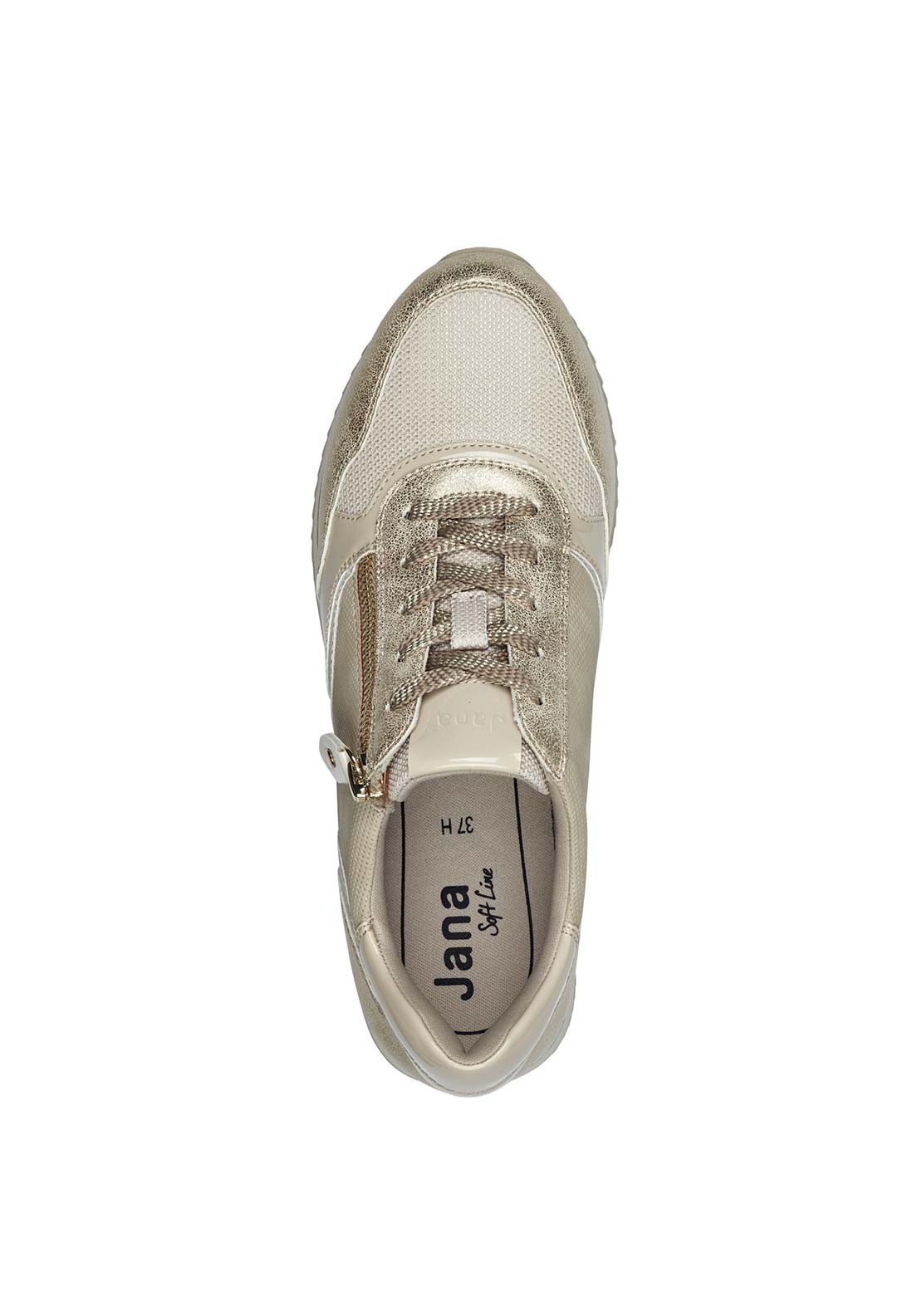 Jana Ladies Lace Up Shoe - Beige 3 Shaws Department Stores