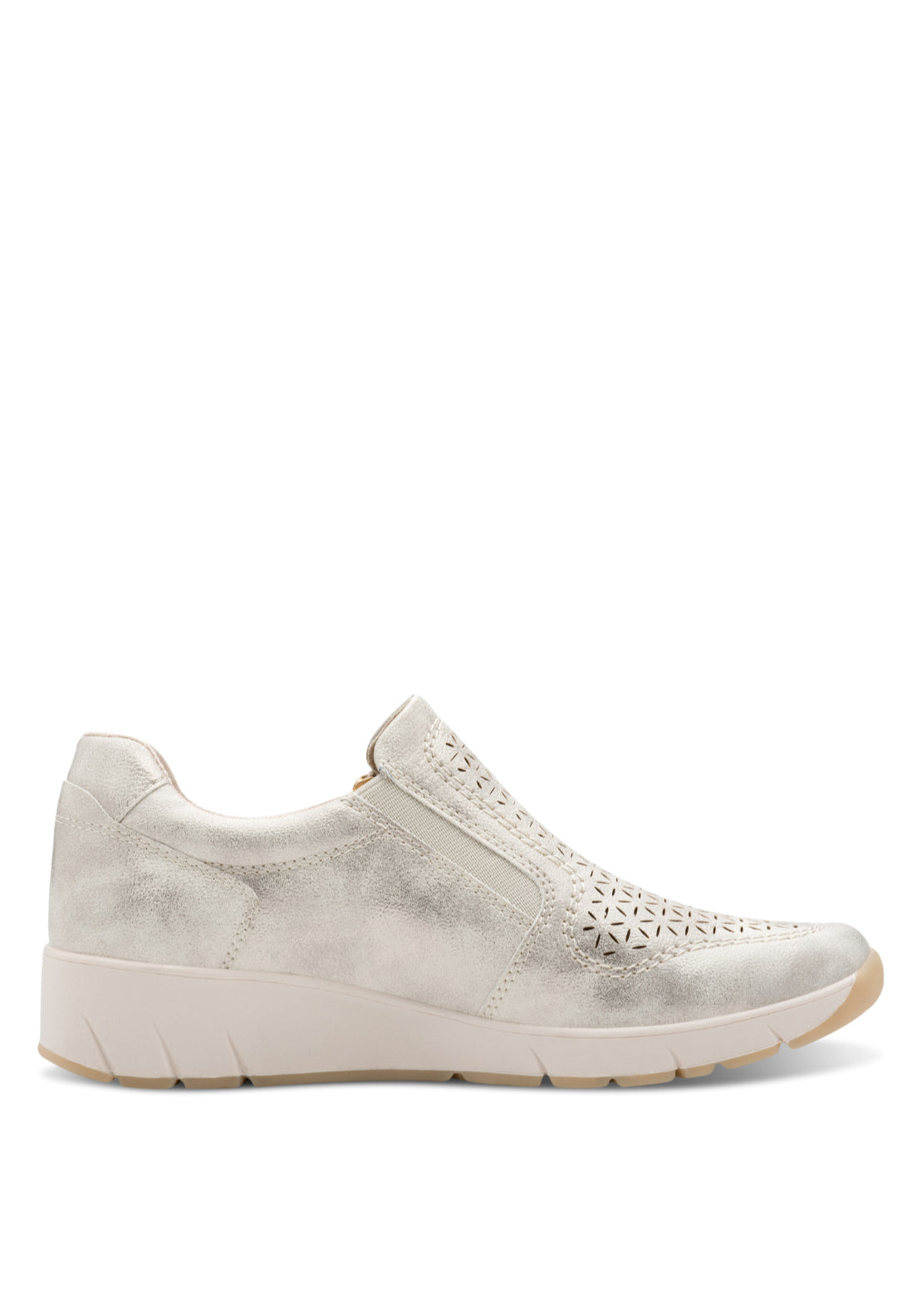 Jana Shoes Side Zip Slip On Shoe - Beige/gold 3 Shaws Department Stores