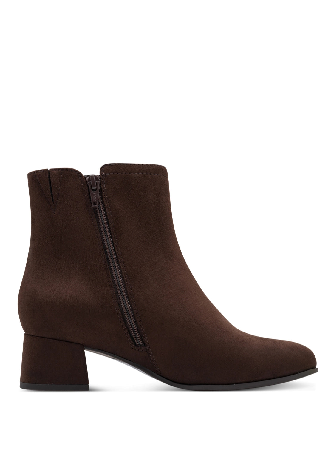 Low Heeled Suede Ankle Boot - Mocca