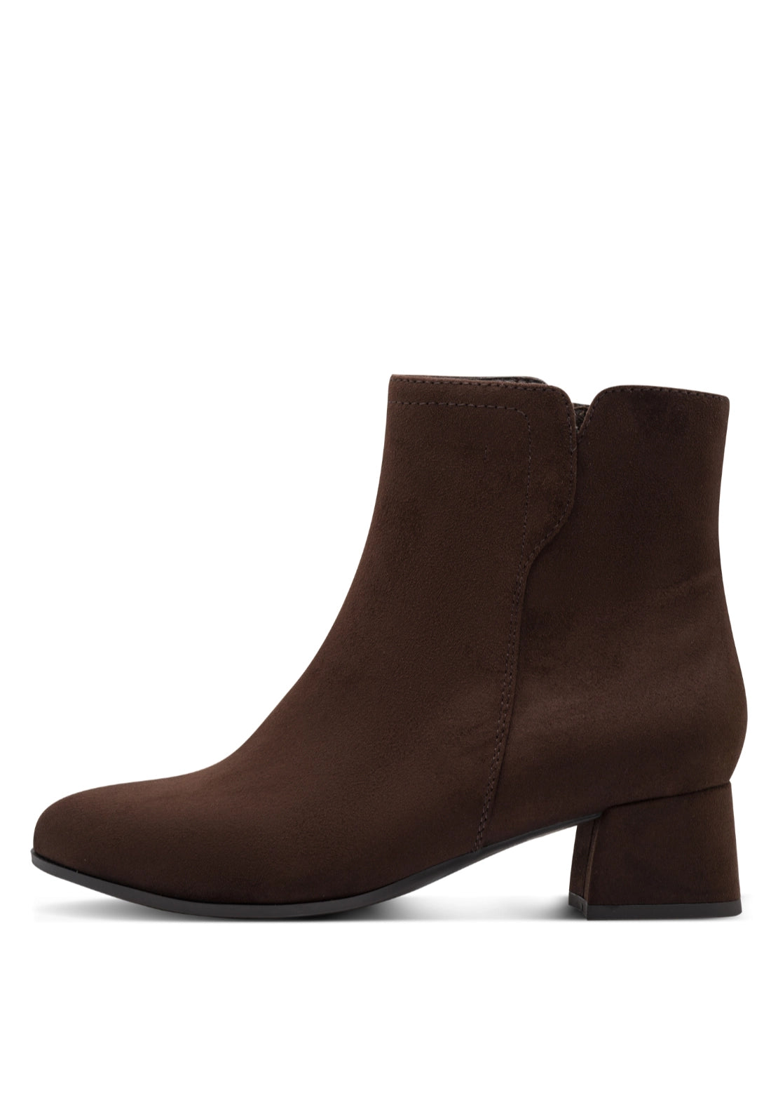 Low Heeled Suede Ankle Boot - Mocca