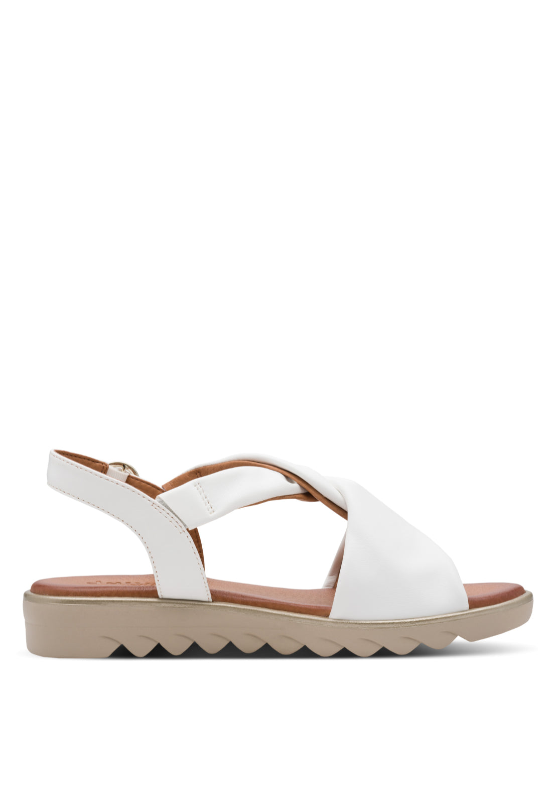 Jana Shoes Twist Stap Sandal - White 3 Shaws Department Stores