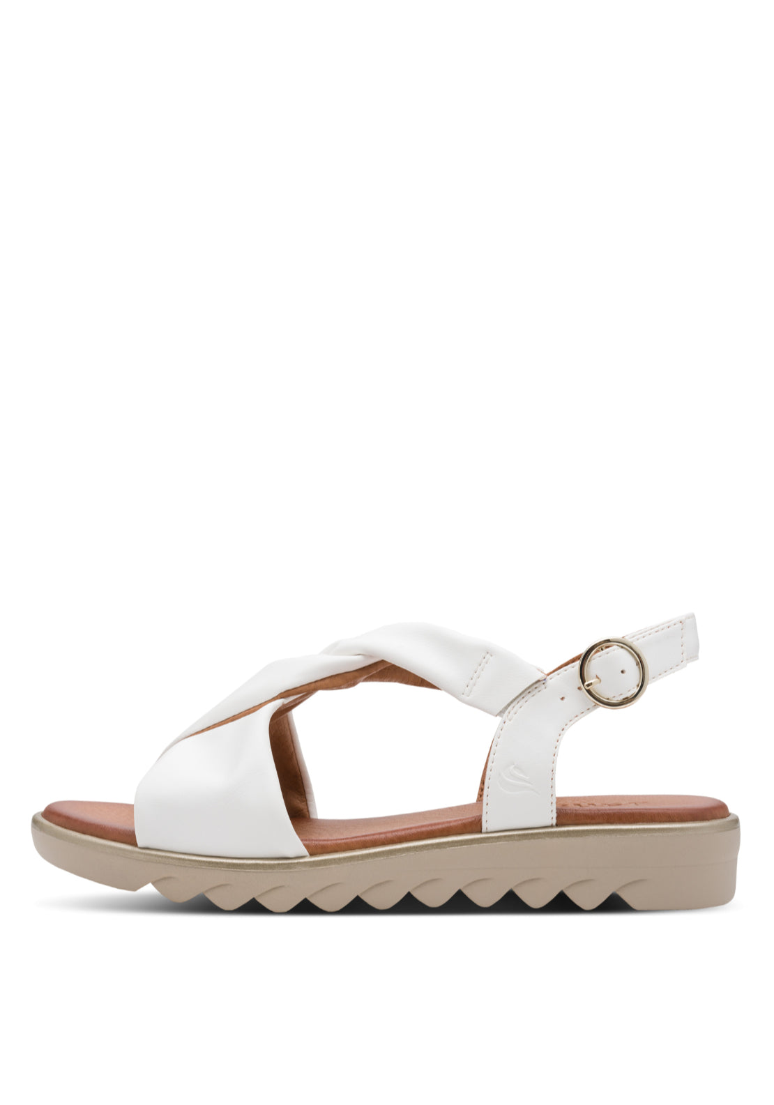 Jana Shoes Twist Stap Sandal - White 1 Shaws Department Stores