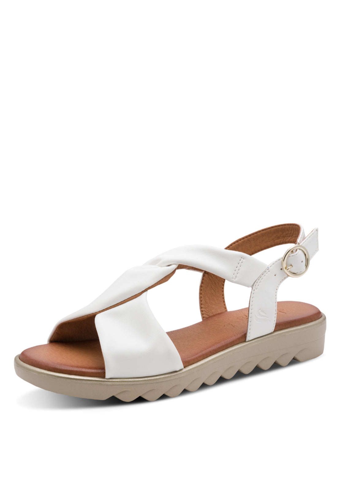 Jana Shoes Twist Stap Sandal - White 2 Shaws Department Stores