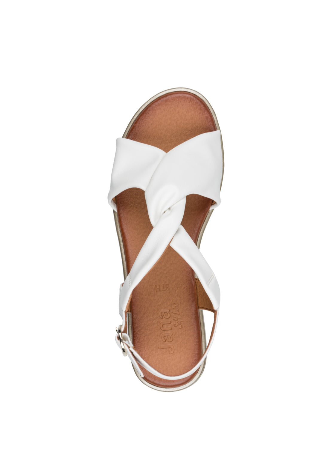 Jana Shoes Twist Stap Sandal - White 4 Shaws Department Stores