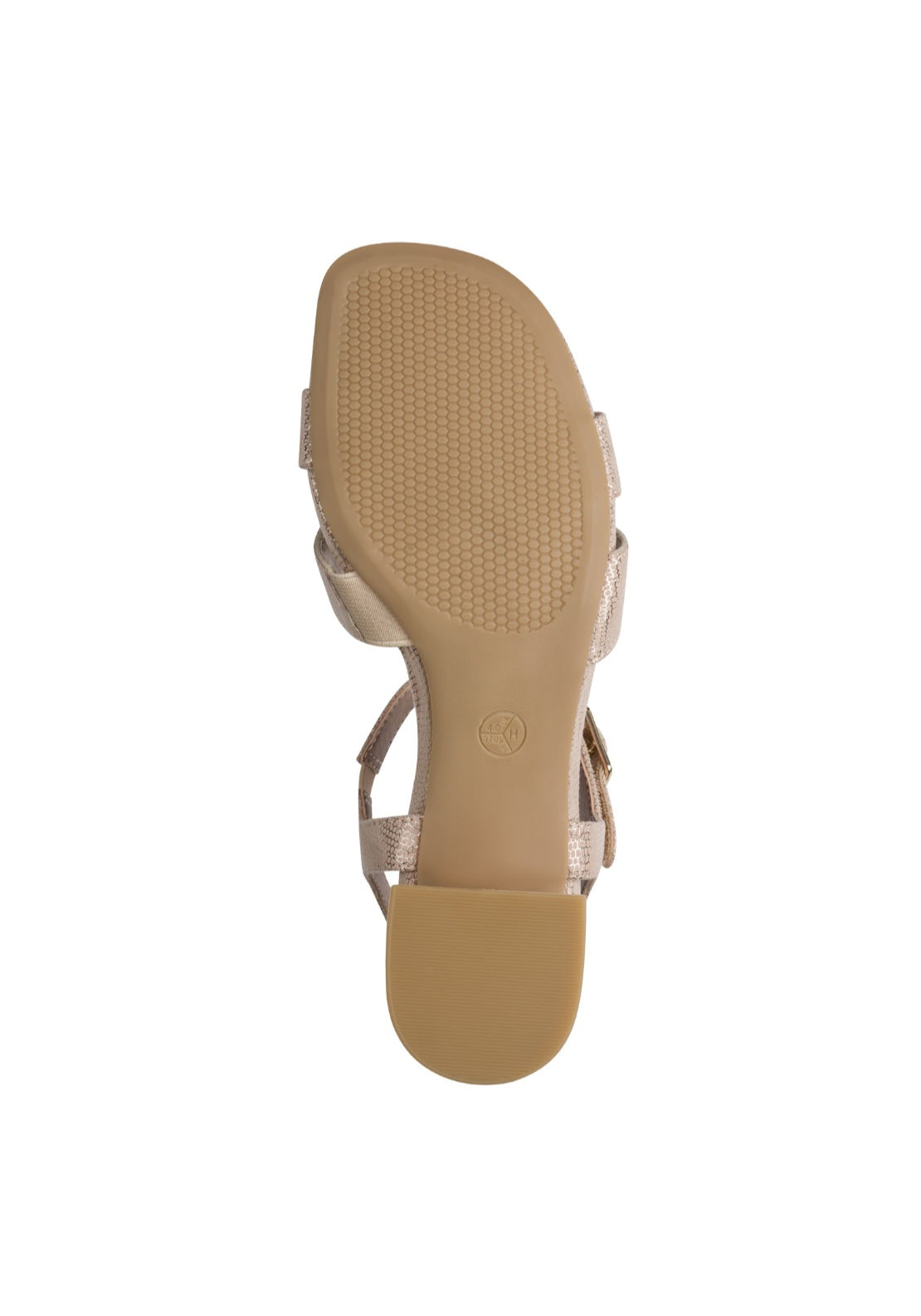 Jana Shoes Strap Heeled Sandal - Beige Metallic 5 Shaws Department Stores