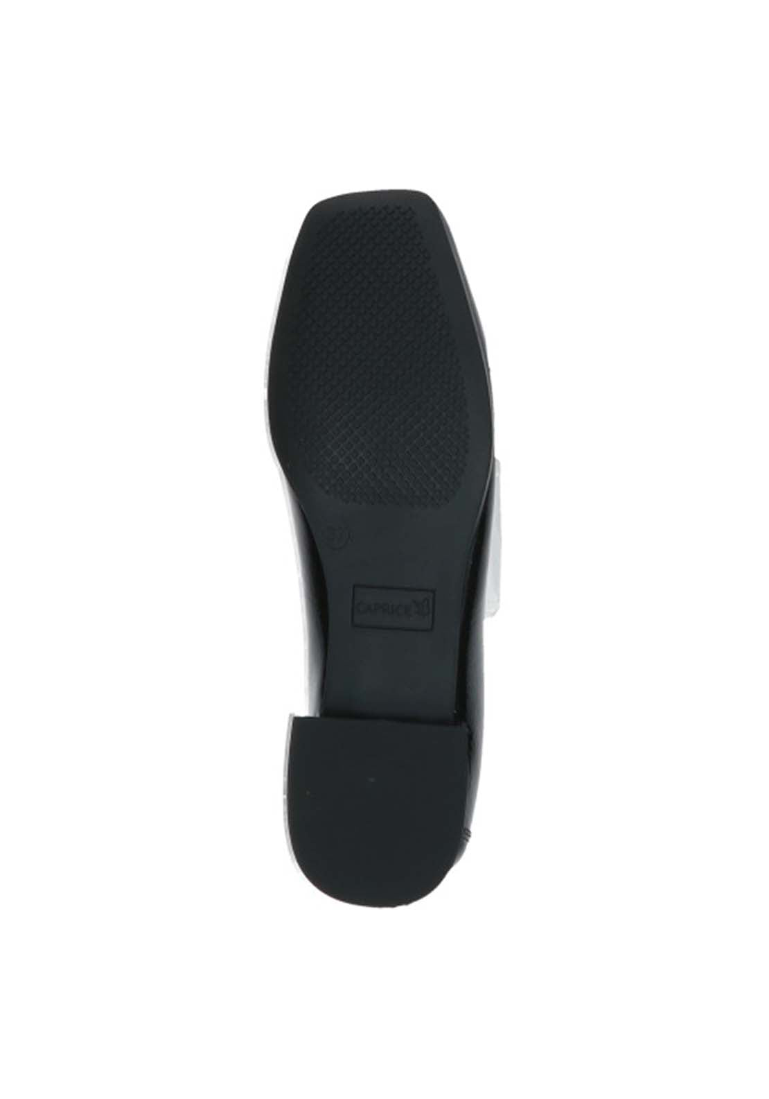 Caprice Ladies Ballerina Style Shoe - Black Naplak 6 Shaws Department Stores