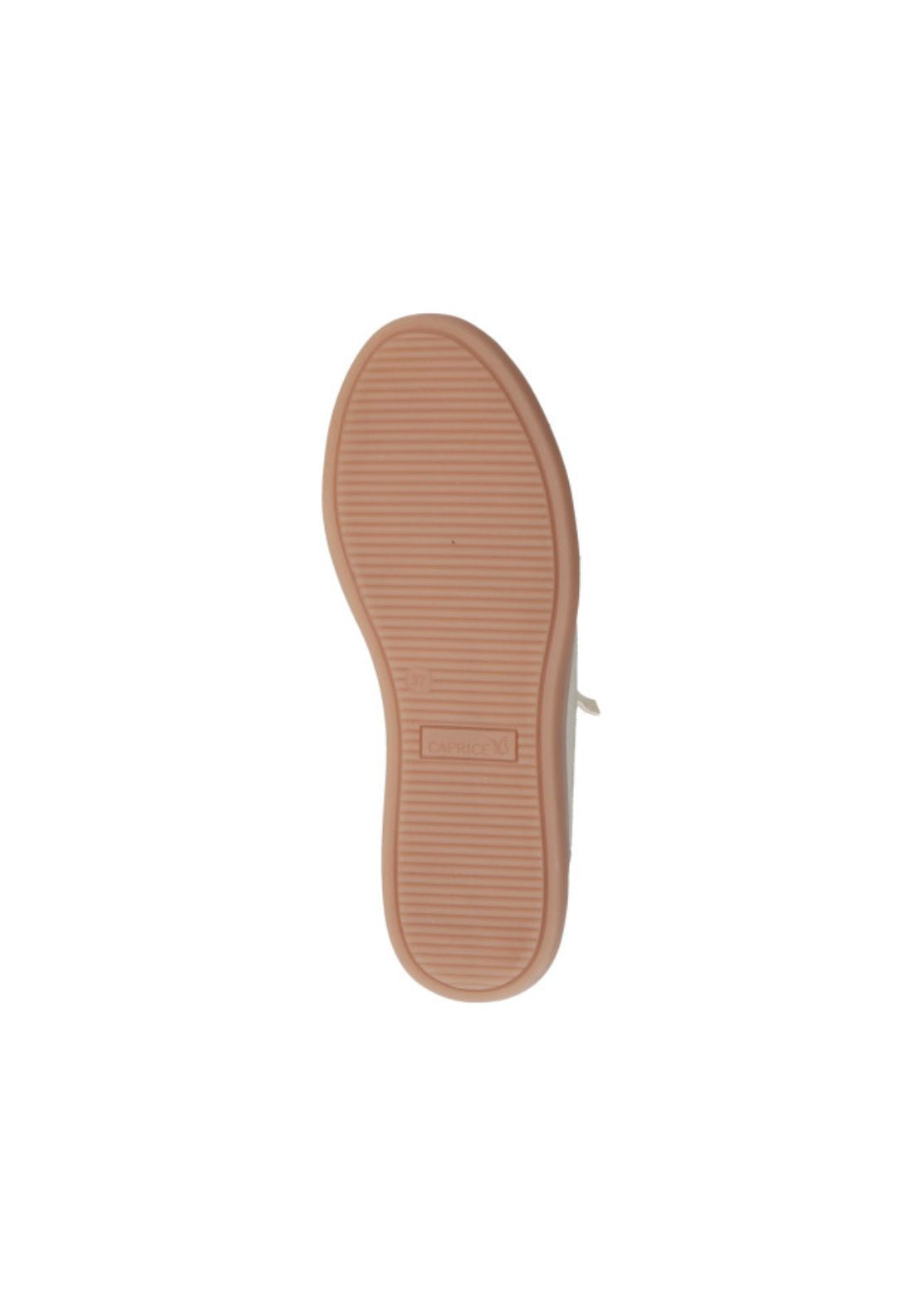 Caprice Side Zip Trainer - Cream/gold 6 Shaws Department Stores