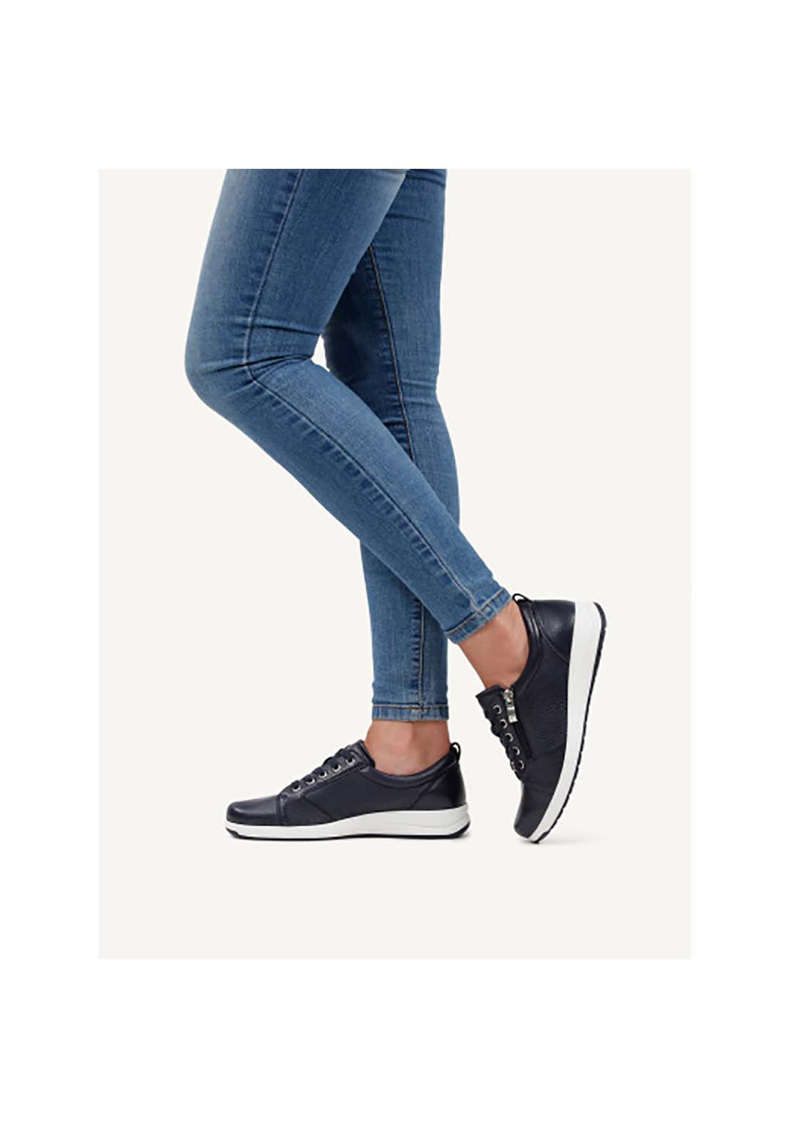 Caprice Ladies Lace Up Shoe - Ocean Deer 8 Shaws Department Stores