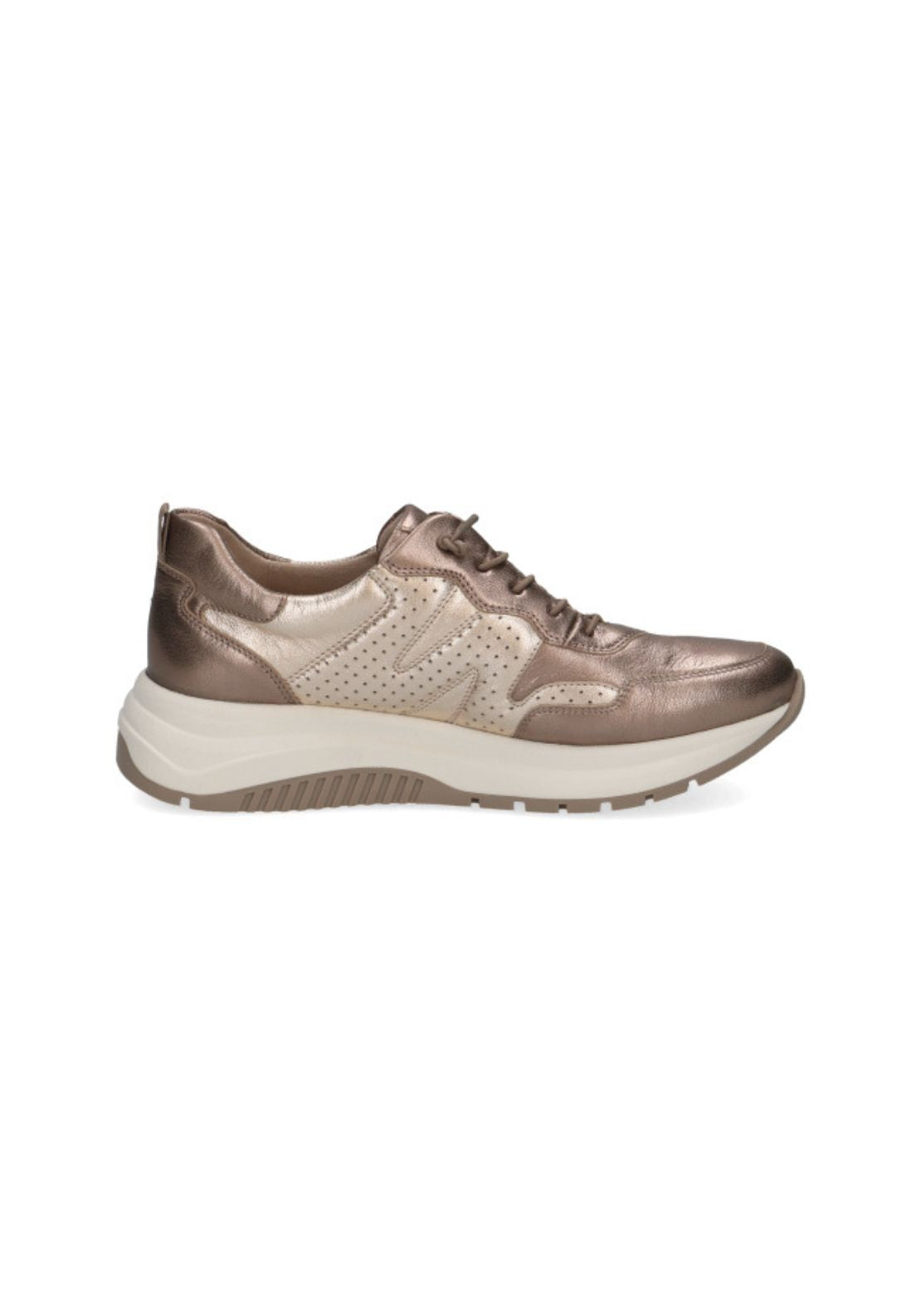 Caprice Metallic Bungee Trainer - Taupe Met Comb 1 Shaws Department Stores