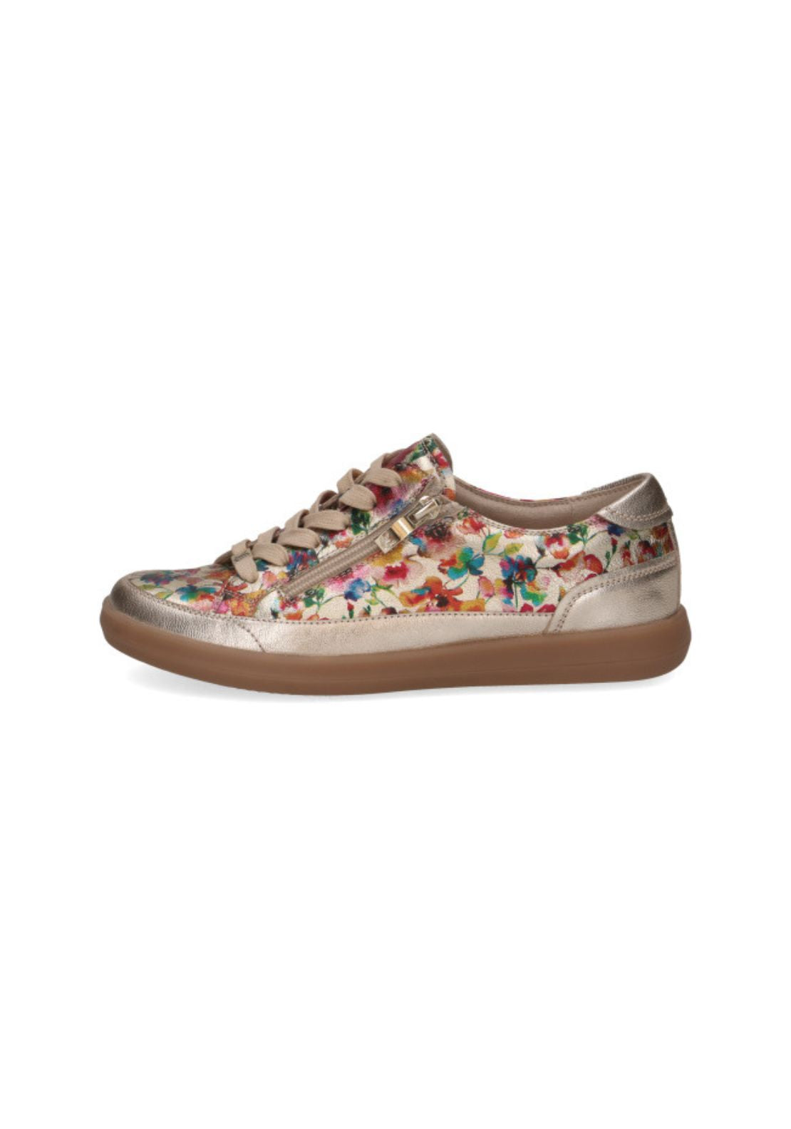 Caprice Floral Zip Trainer - Flower Metal 1 Shaws Department Stores