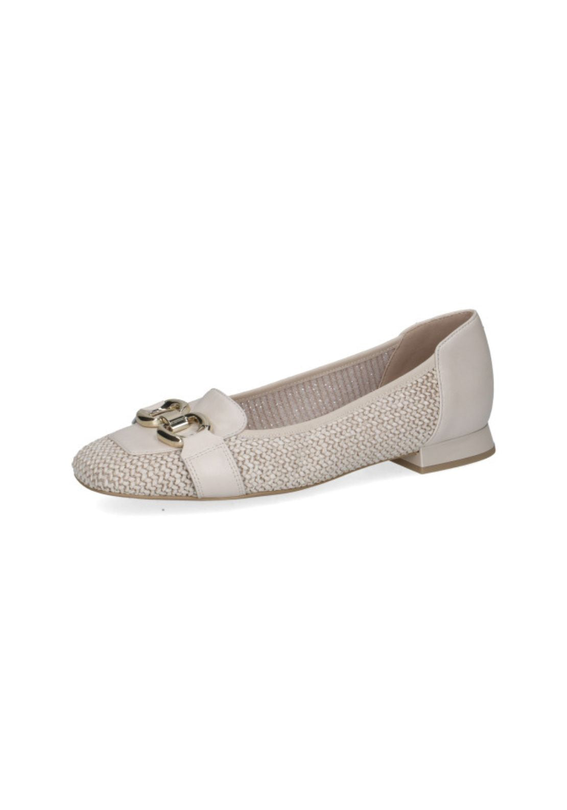 Caprice Raffia Buckle Pump - Off White Comb 3 Shaws Department Stores