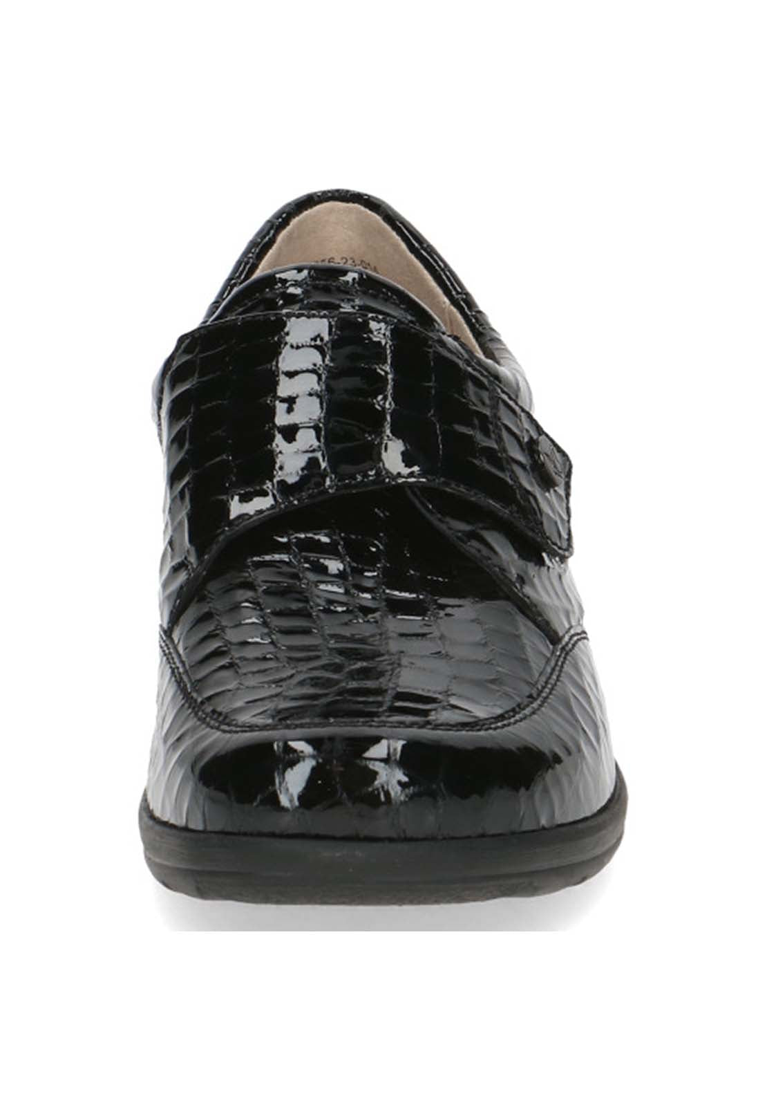 Caprice Ladies Slip On Shoe - Black Croco 2 Shaws Department Stores