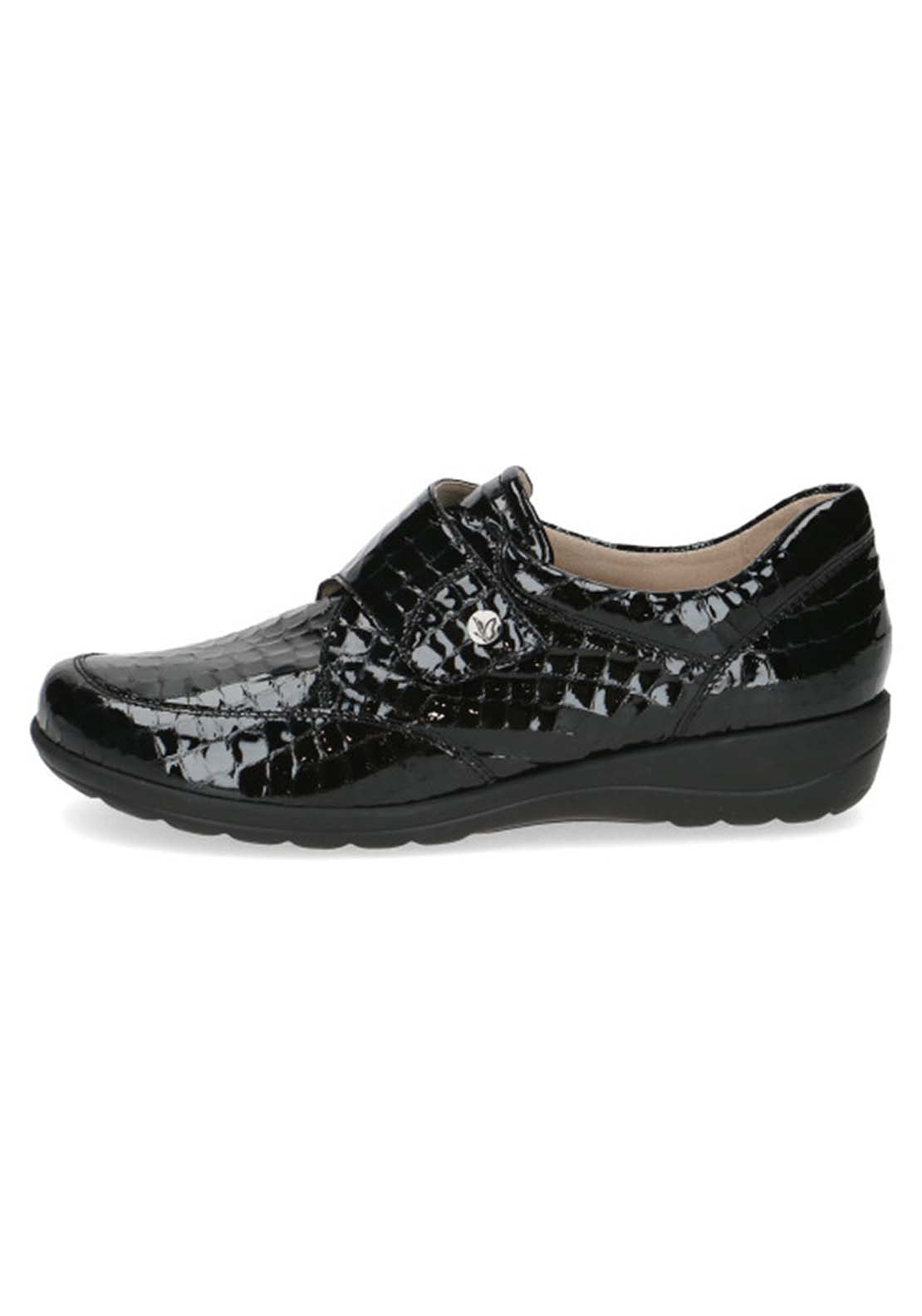 Caprice Ladies Slip On Shoe - Black Croco 1 Shaws Department Stores
