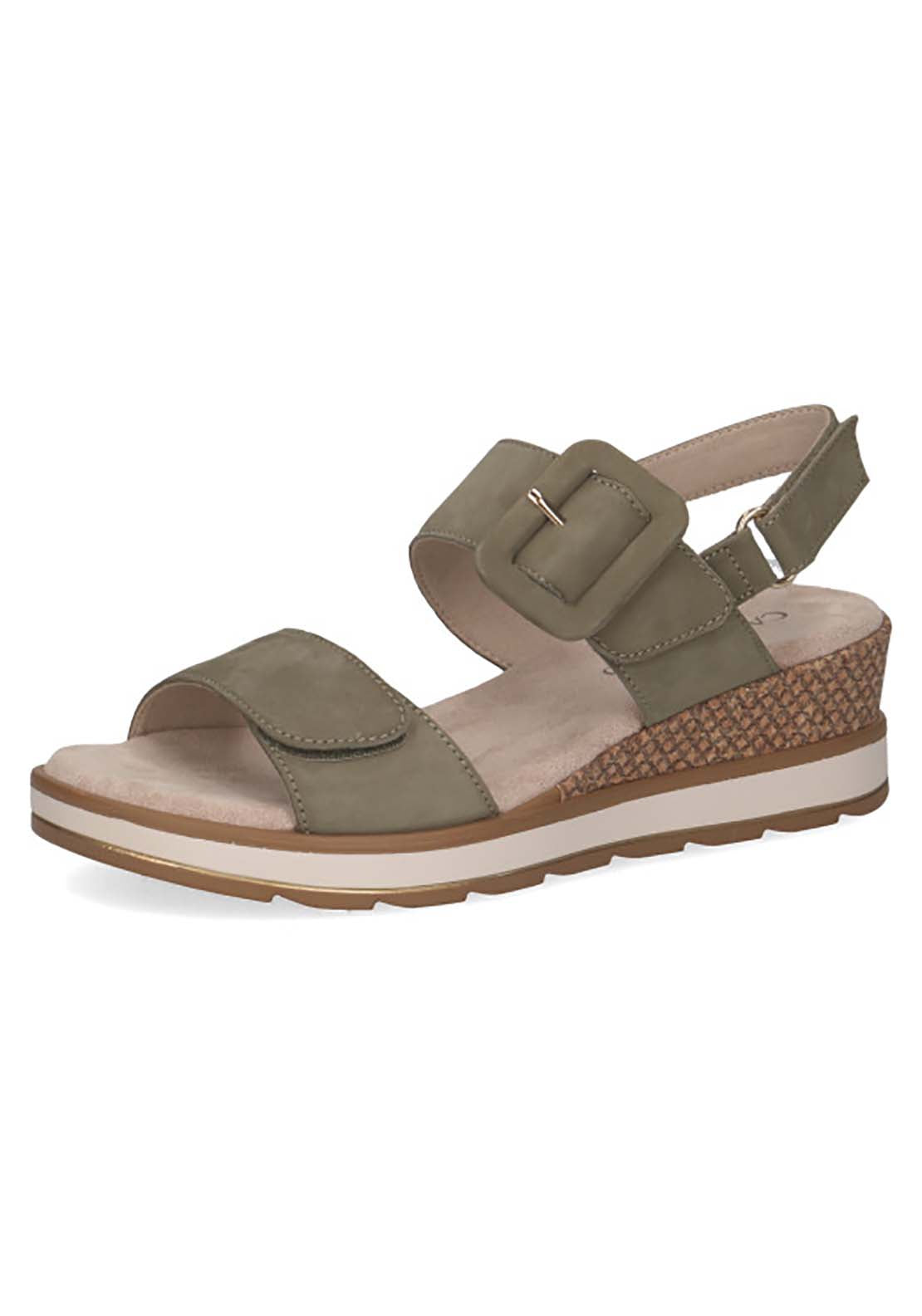 Caprice Ladies Sandal - Olive Nubuc 1 Shaws Department Stores