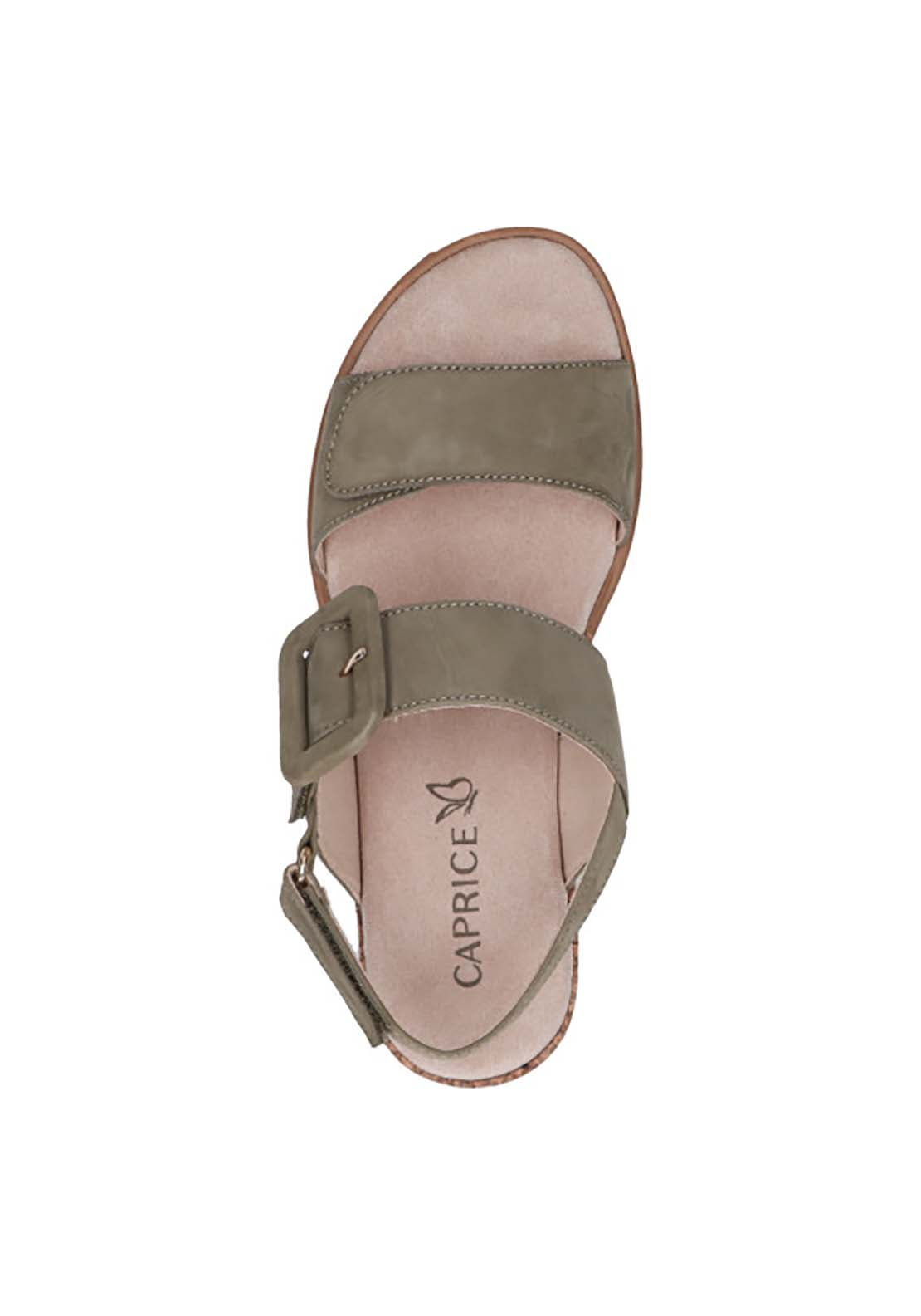 Caprice Ladies Sandal - Olive Nubuc 6 Shaws Department Stores
