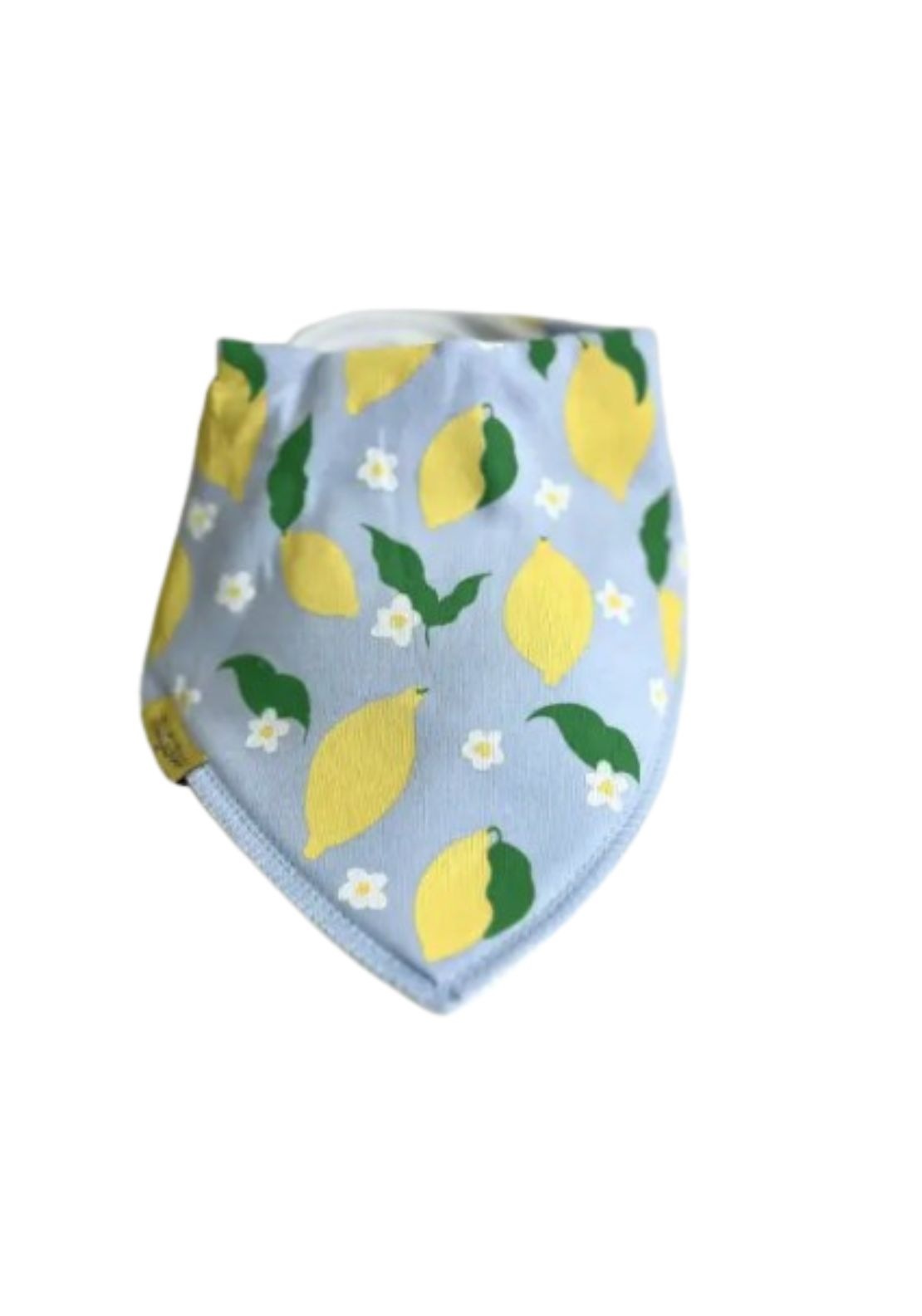 Babyboo Tangy Lemon Organic Cotton DribbleBoo Bandana Bib - Blue 1 Shaws Department Stores