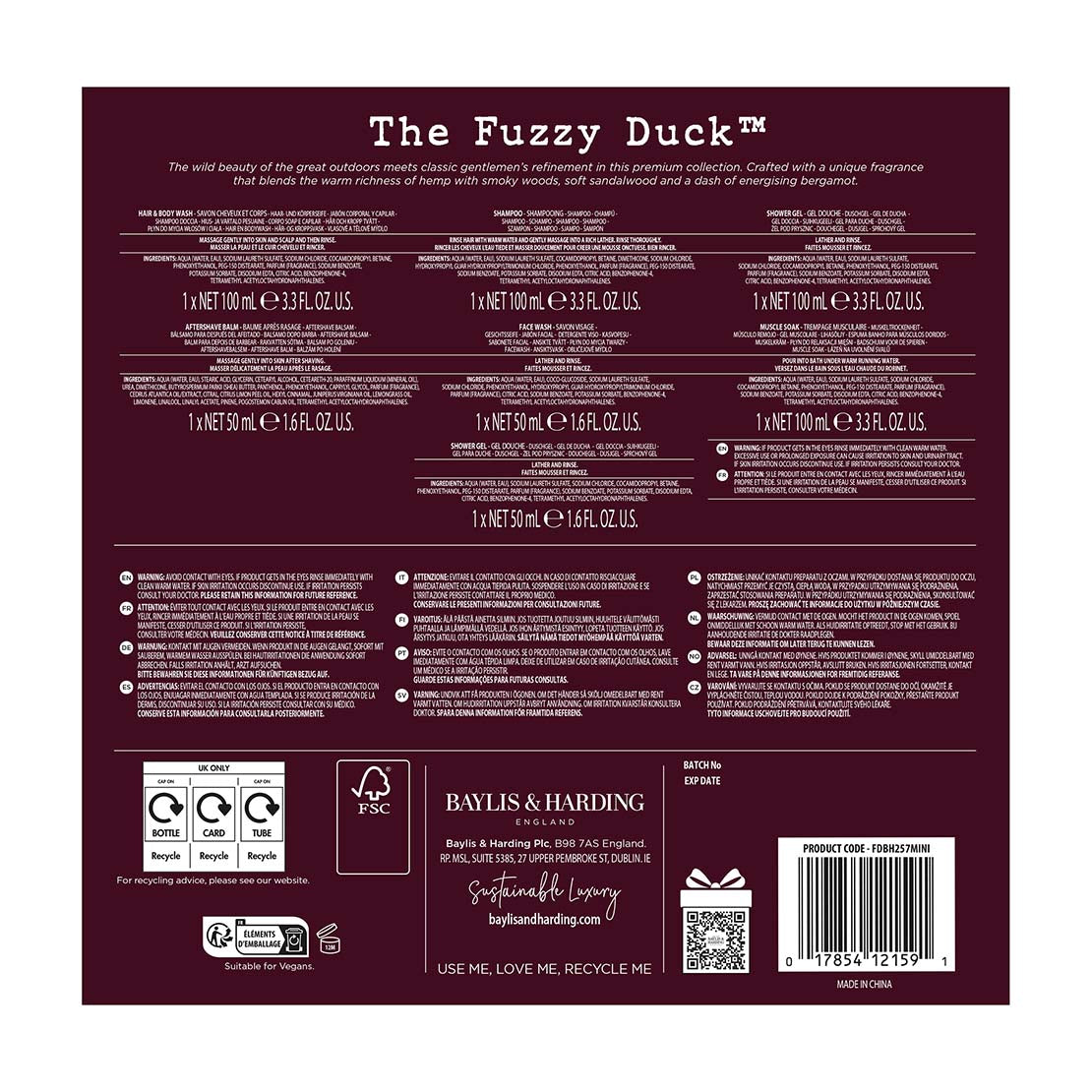 The Fuzzy Duck Bergamot, Hemp &amp; Sandalwood Men&