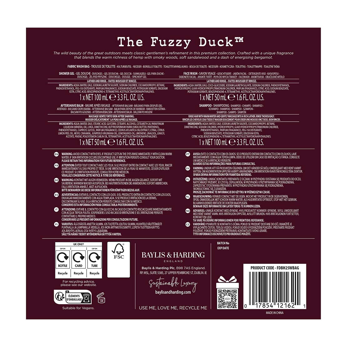 The Fuzzy Duck Bergamot, Hemp &amp; Sandalwood Men&