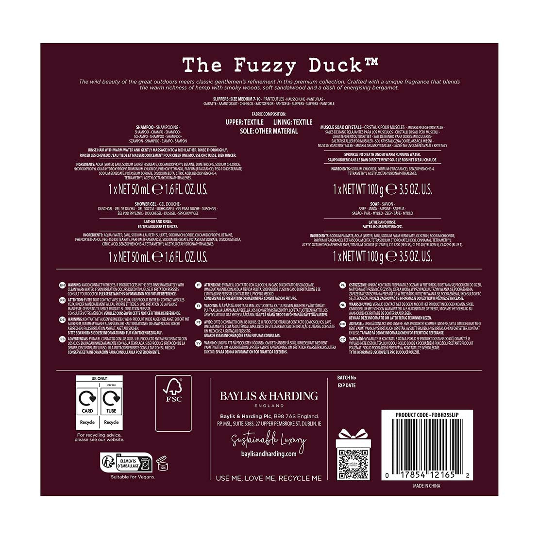 The Fuzzy Duck Bergamot, Hemp &amp; Sandalwood Men&