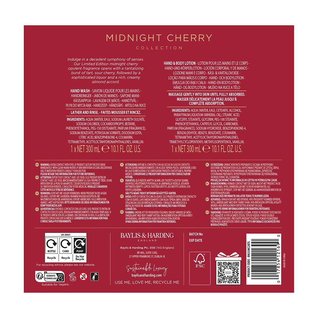 Midnight Cherry Luxury Hand Care Gift Set - Multi