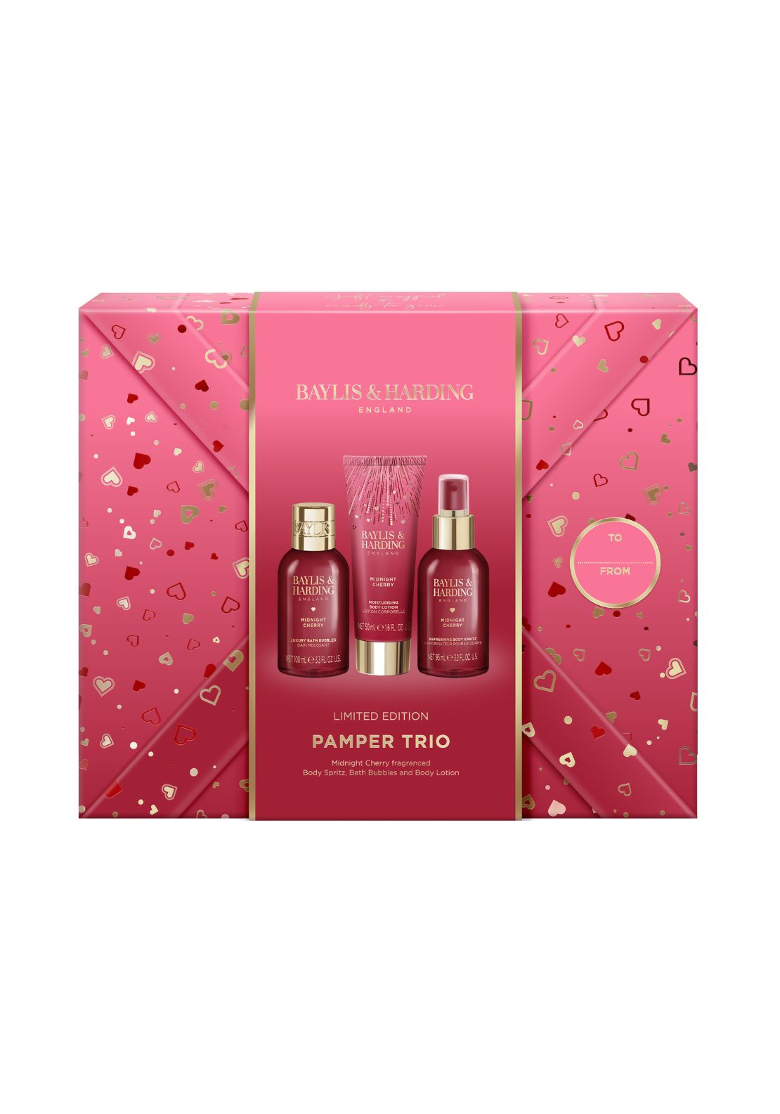 Midnight Cherry Gift Wrapped Pamper Trio Gift Set - Multi