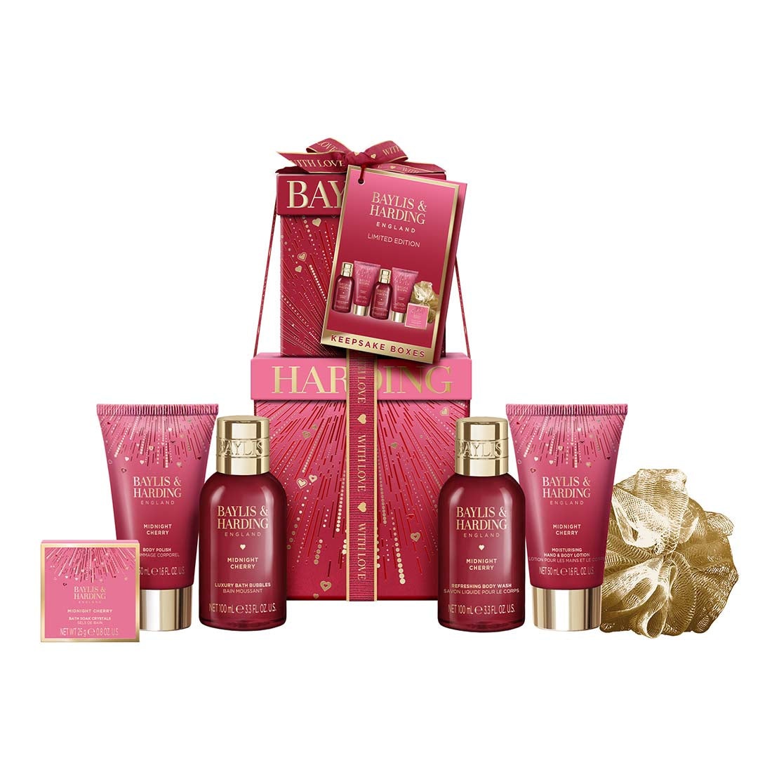 Midnight Cherry Luxury Pamper Present Gift Set - Multi