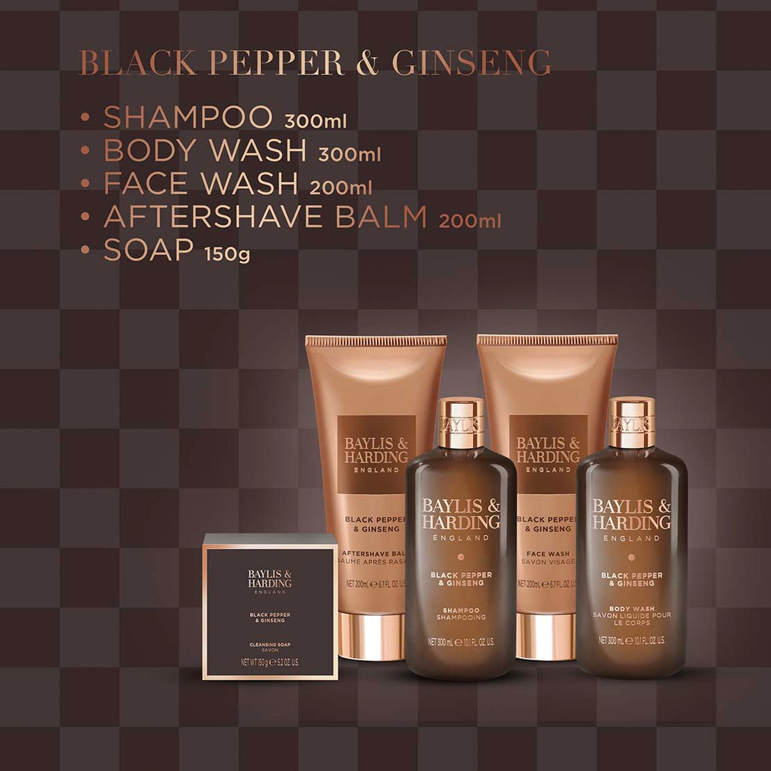 baylis and harding men's travel bag Black Pepper & Ginseng Men's Weekend Essentials Travel Bag Gift Set