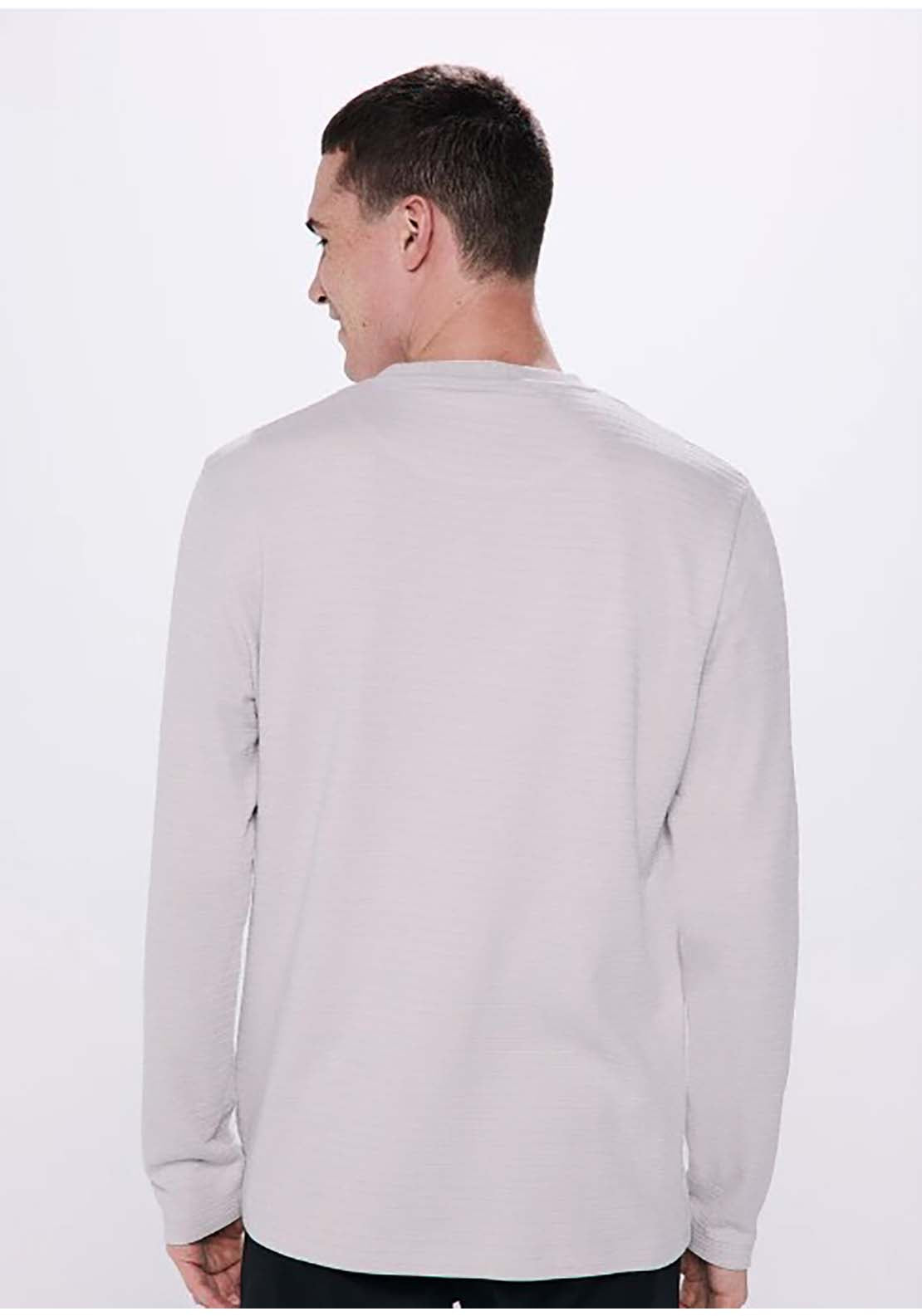 Springfield Double Structured Long Sleeve Shirt - Grey 2 Shaws Department Stores