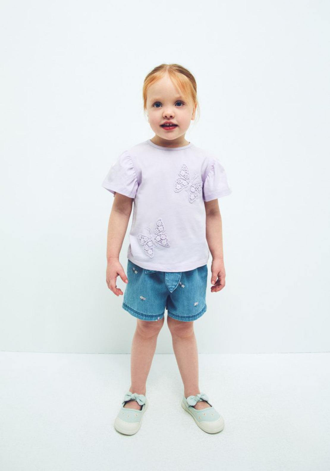 Sfera Embroidered Light Denim Shorts - Denim Light Wash 3 Shaws Department Stores