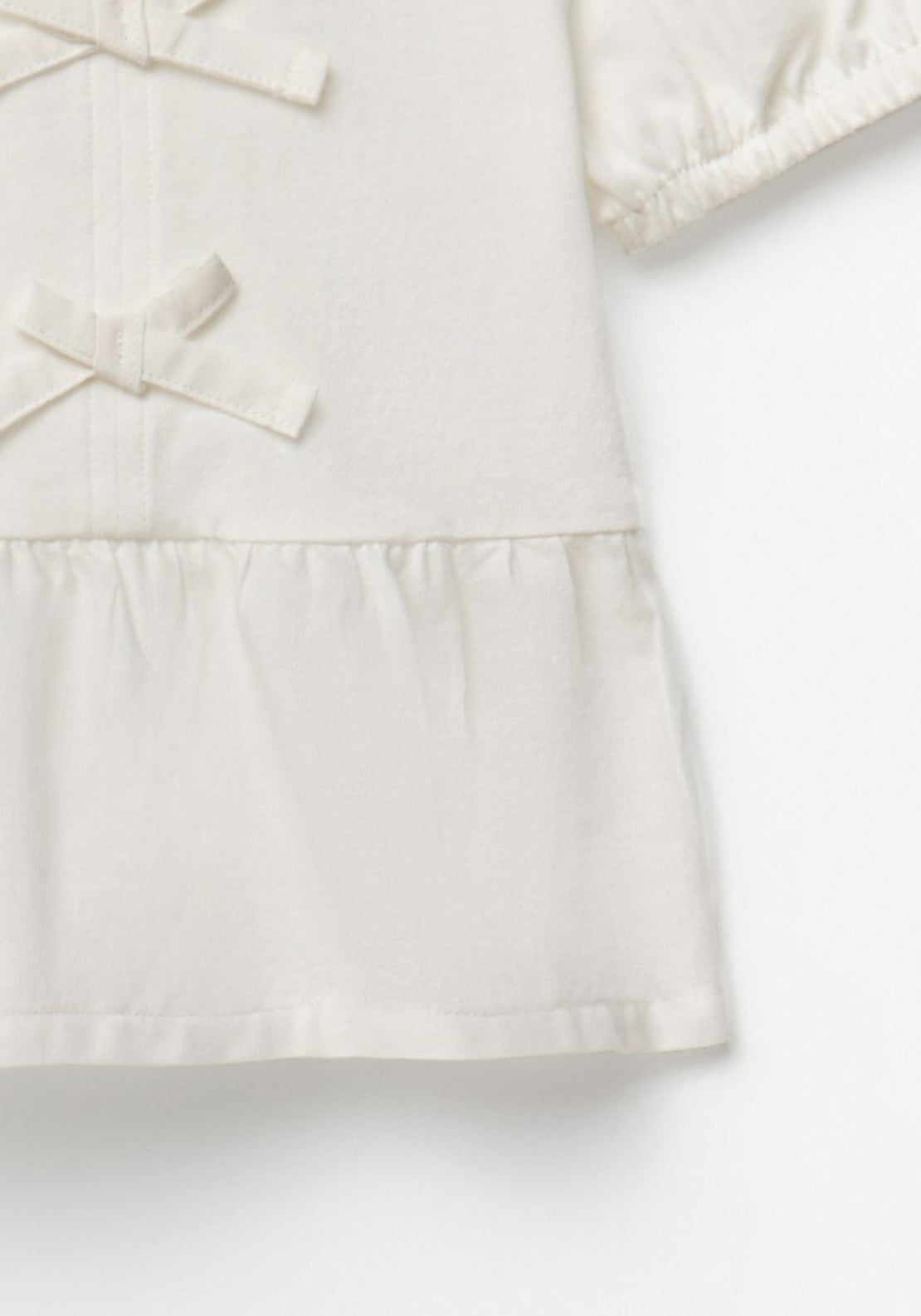 Sfera Plain T-Shirt With Bows - White 3 Shaws Department Stores