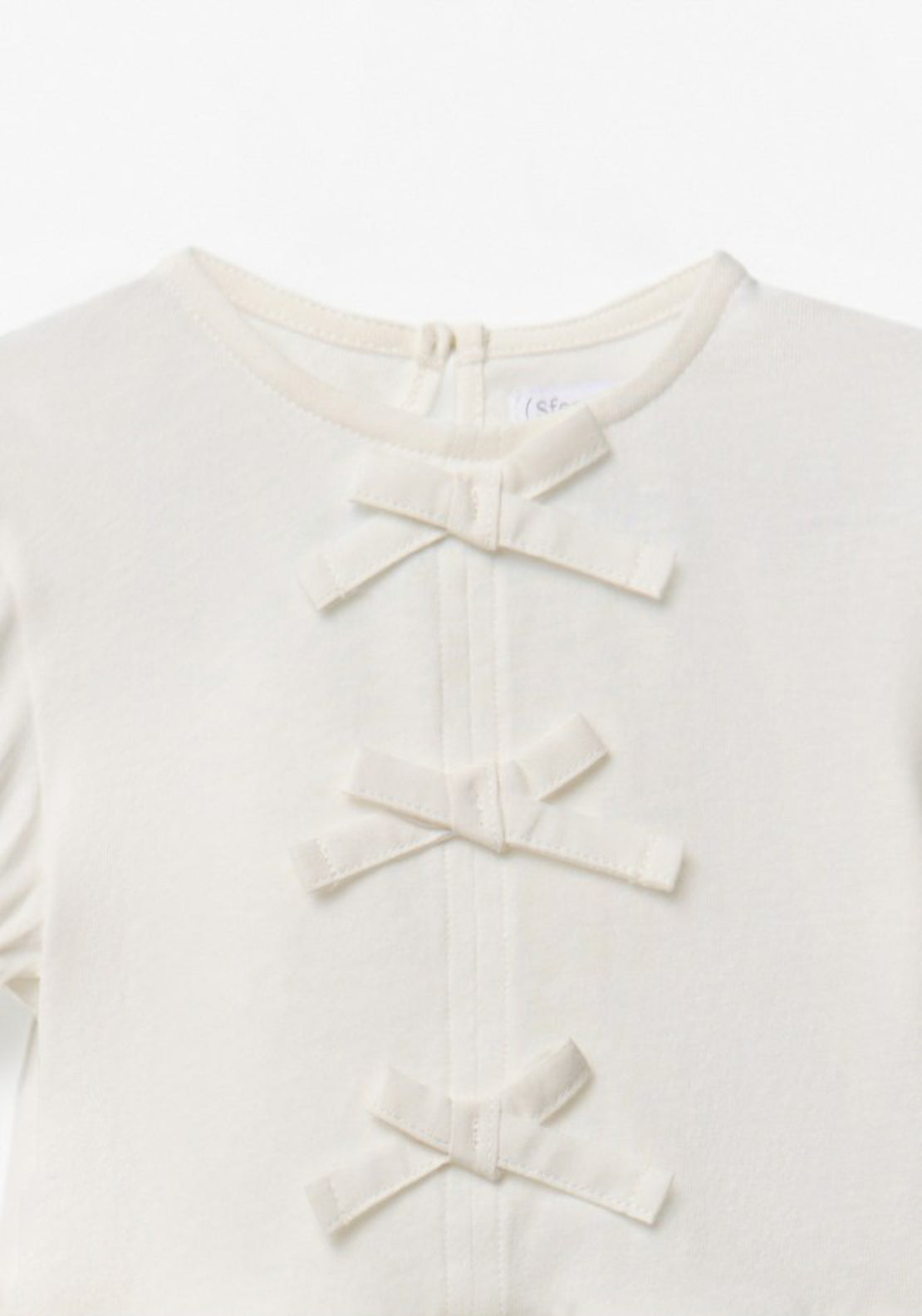 Sfera Plain T-Shirt With Bows - White 4 Shaws Department Stores