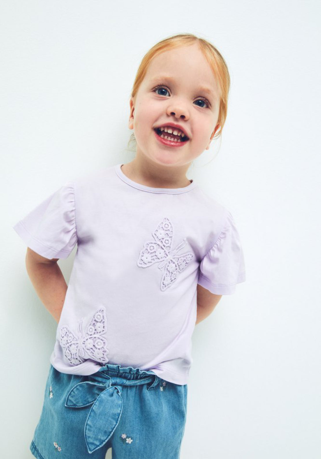 Sfera Butterfly Patch T-Shirt - Lavender 5 Shaws Department Stores