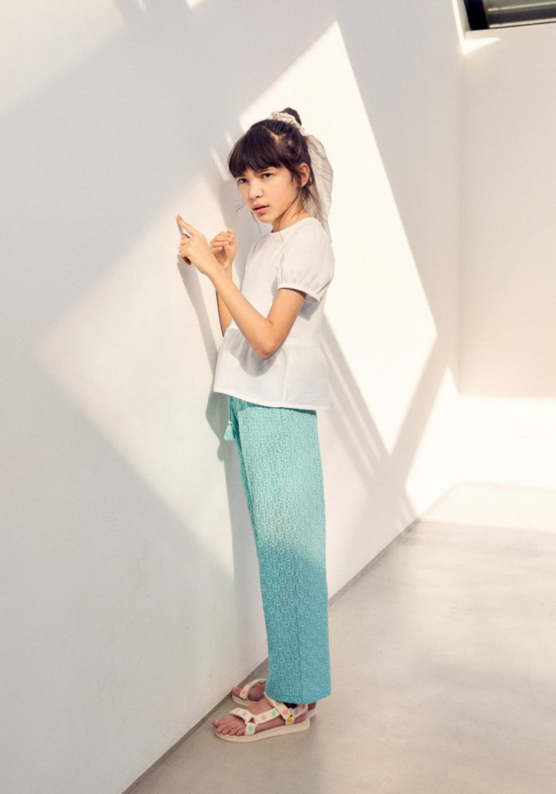 Sfera Textured Pants With Tassels - Blue 3 Shaws Department Stores