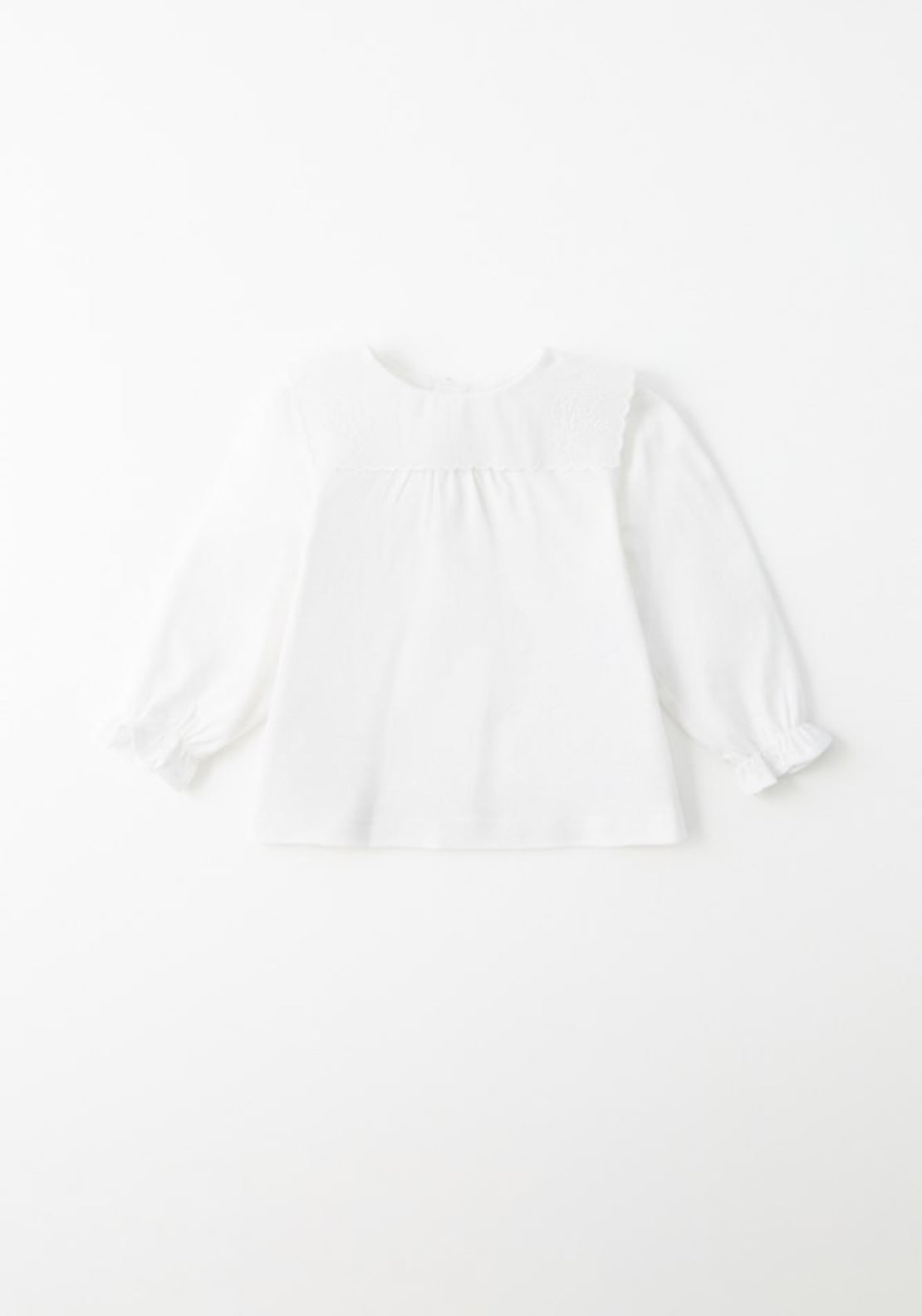 Sfera Plain Embroidered T-Shirt - White 1 Shaws Department Stores