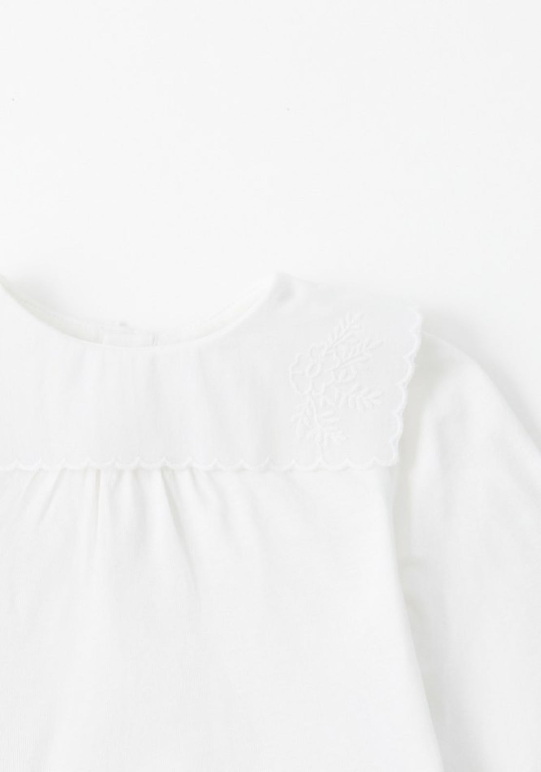 Sfera Plain Embroidered T-Shirt - White 3 Shaws Department Stores
