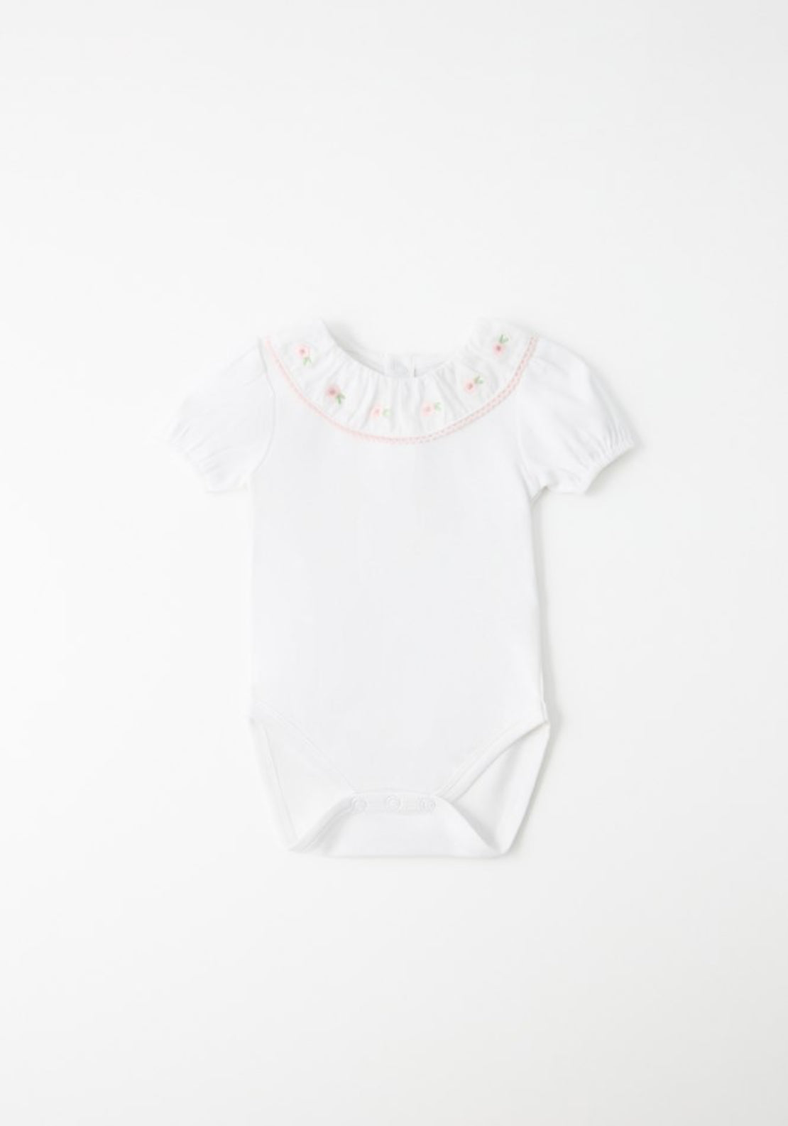 Sfera Embroidered Voile Neck Vest - White 1 Shaws Department Stores
