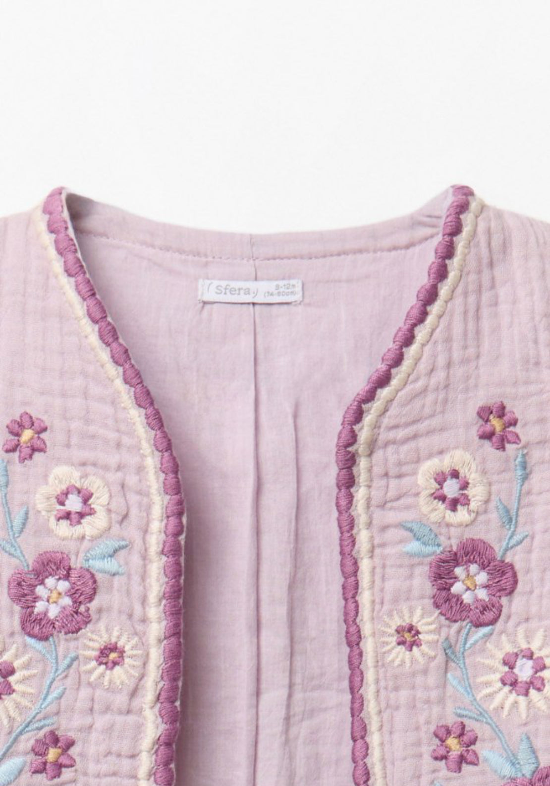 Sfera Embroidered Bambula Vest - Lavender 3 Shaws Department Stores