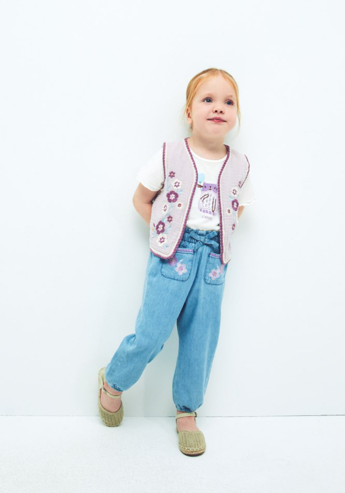 Sfera Embroidered Bambula Vest - Lavender 7 Shaws Department Stores