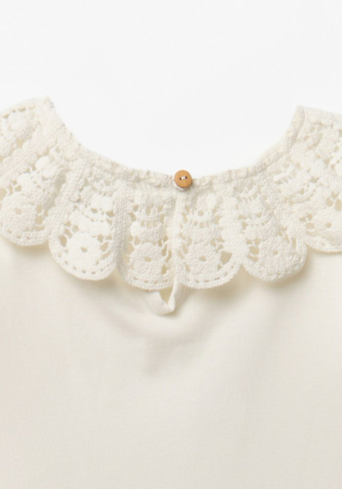 Sfera Crochet Neck T-Shirt - Cream 4 Shaws Department Stores