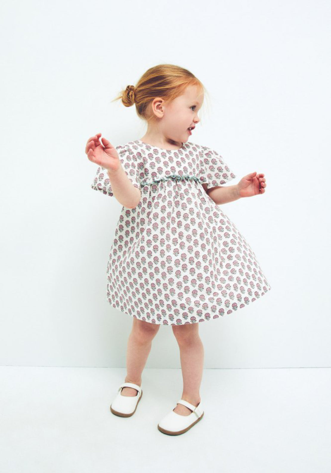 Sfera Dobby Floral Dress - Cream 8 Shaws Department Stores